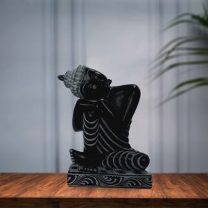 Enlightening Traditional Stone Carving Of Reclining Buddha Idol