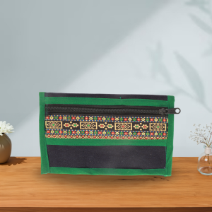 Single Zipped Compact Jute Handy Purse   Durable And Eco Friendly