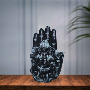 Unique Stone Carved Ganesh Idol With Blessing Hand Pose