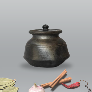 Earthen Black Stone Bowl With Lid