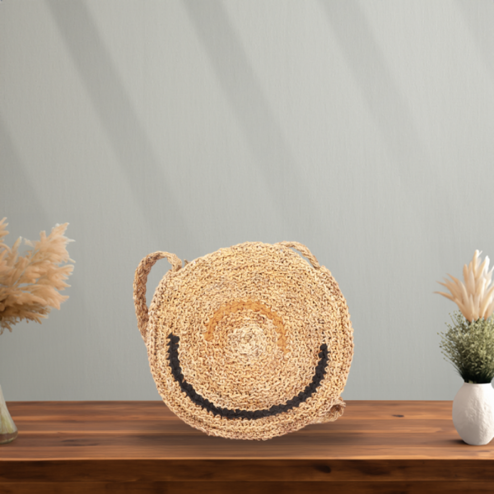 Sustainable Banana Fiber Trendy Round Sling Bag|stylish Circle Sling Shoulder Bag