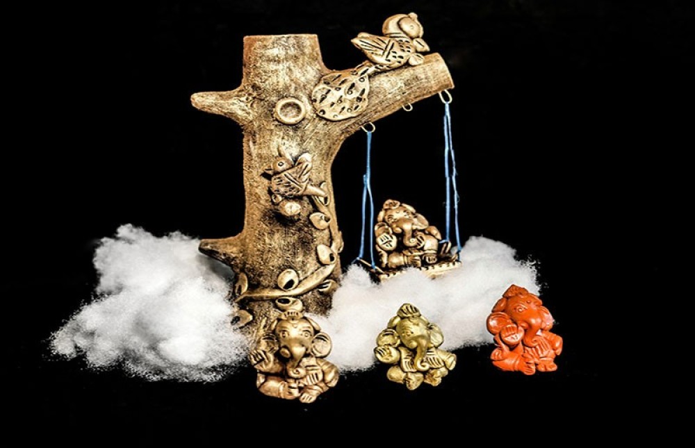 Terracotta Ganesha Tree Home Decor