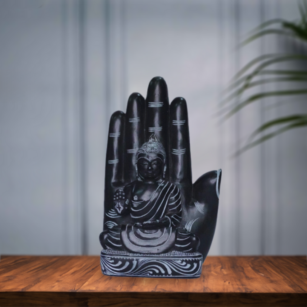 Divine Spiritual Mudra Hand Stone Carving Buddha Statue