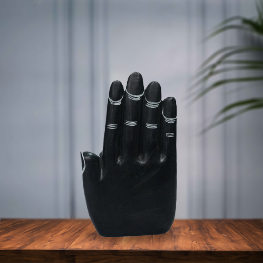 Unique Stone Carved Ganesh Idol With Blessing Hand Pose