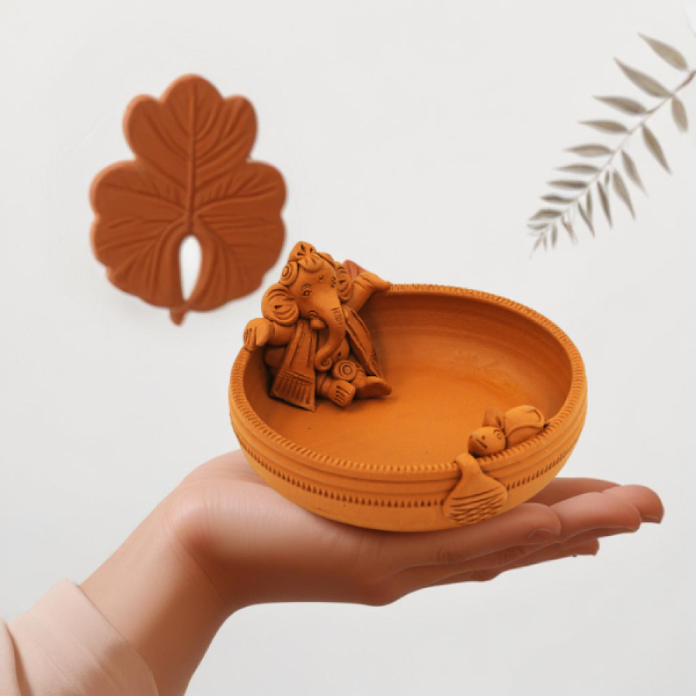 Terracotta Ganesha Flower Urli For Pooja And Home Decor| Festive Decor Product| Ganesh Chaturthi