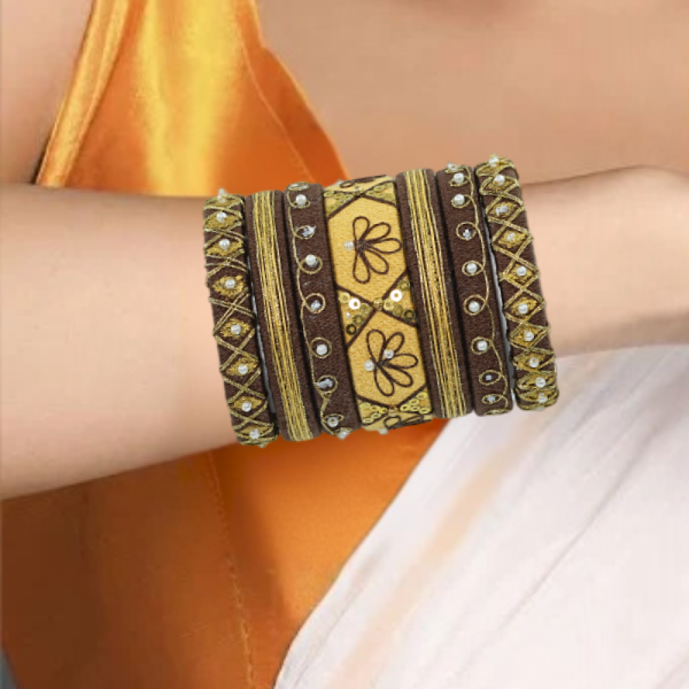 Customized Handmade Thread Bangle| Kundan Embellished Thread Bangles