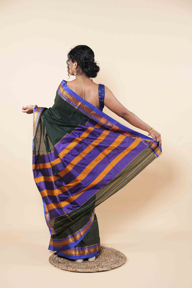 Royal Crimson Silk Saree Embellished With Gold Accents