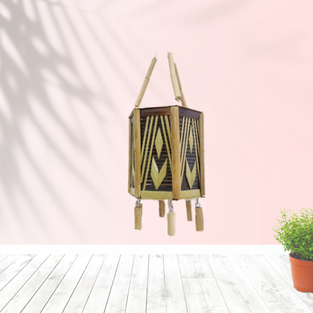 Compact Bamboochic Hanging Lamp