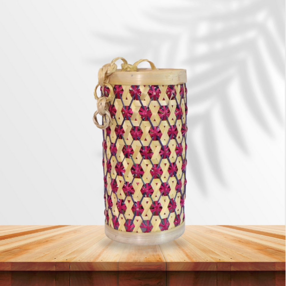 Stylish Pink Bamboo Lamp Cover