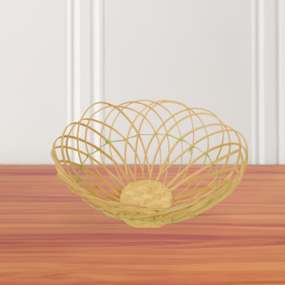 Handcrafted Kitchen Essential Minimalistic Bamboo Round Fruit Bowl