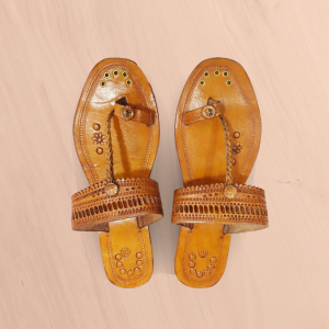 Kolhapuri Yellow Leather Flats Footwear